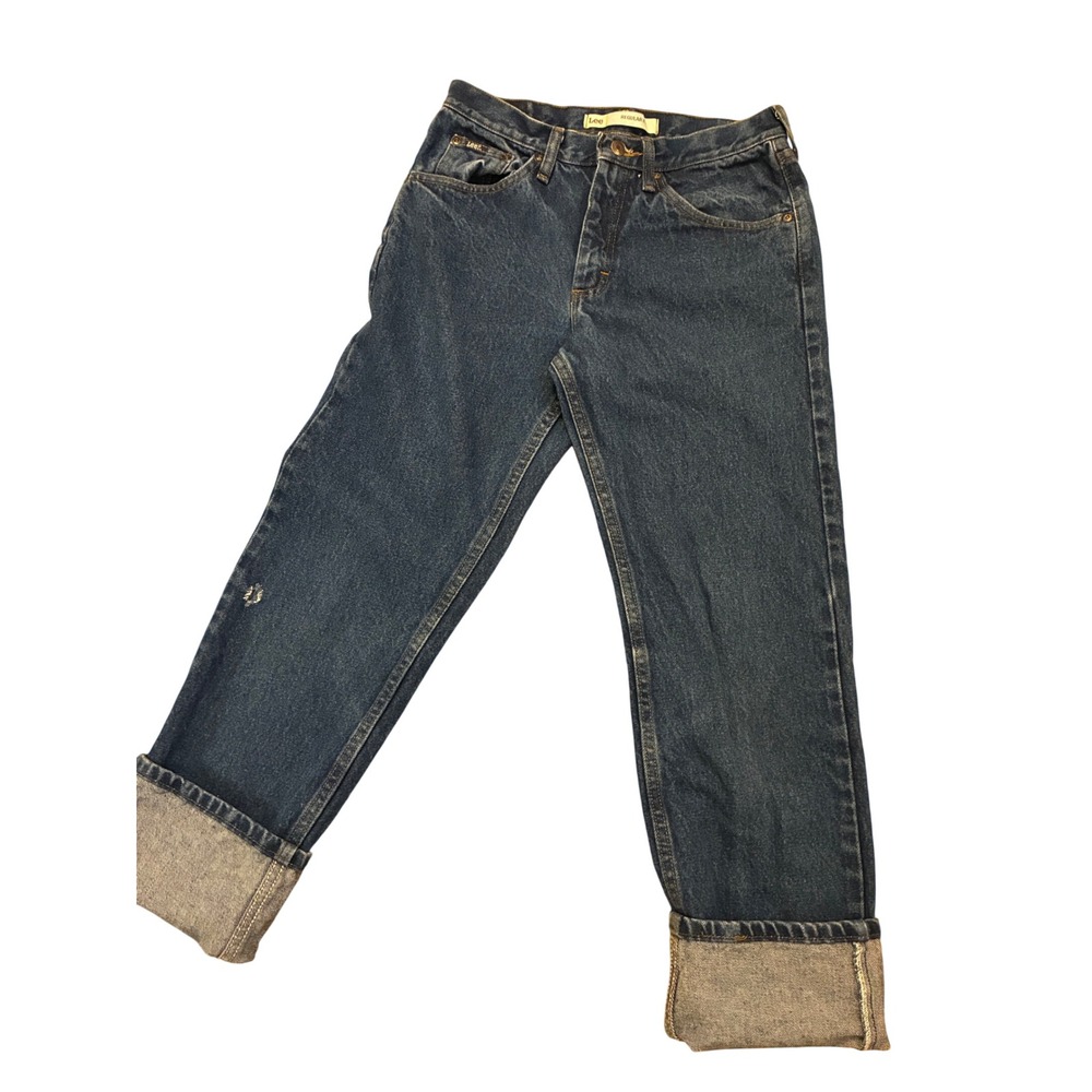 Lee Vintage Y2K Regular Fit High Waist Straight Leg Jeans 30x32 Dark Wash Cotton